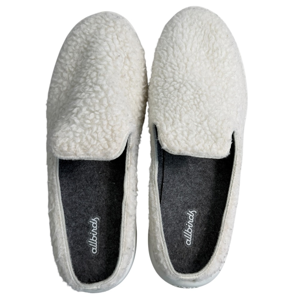 Allbirds Wool Lounger Mules Mens 10 Cream White Sherpa Slip On Clogs House Shoes